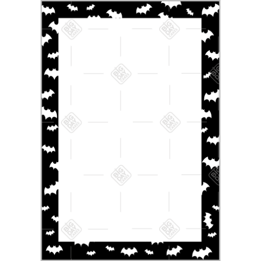 Halloween bats black frame - portrait