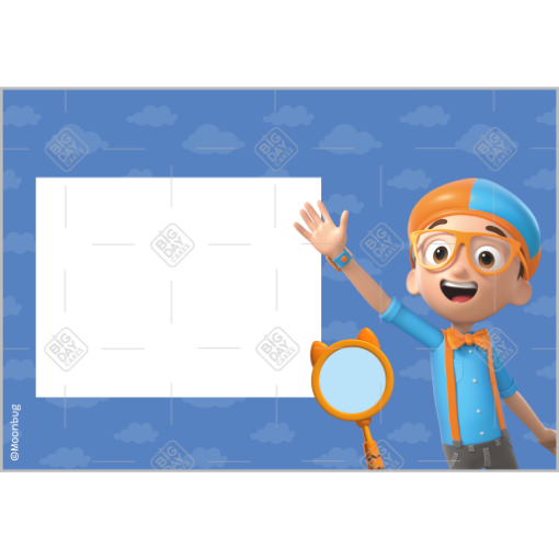 Blippi Happy Birthday cake topper frame